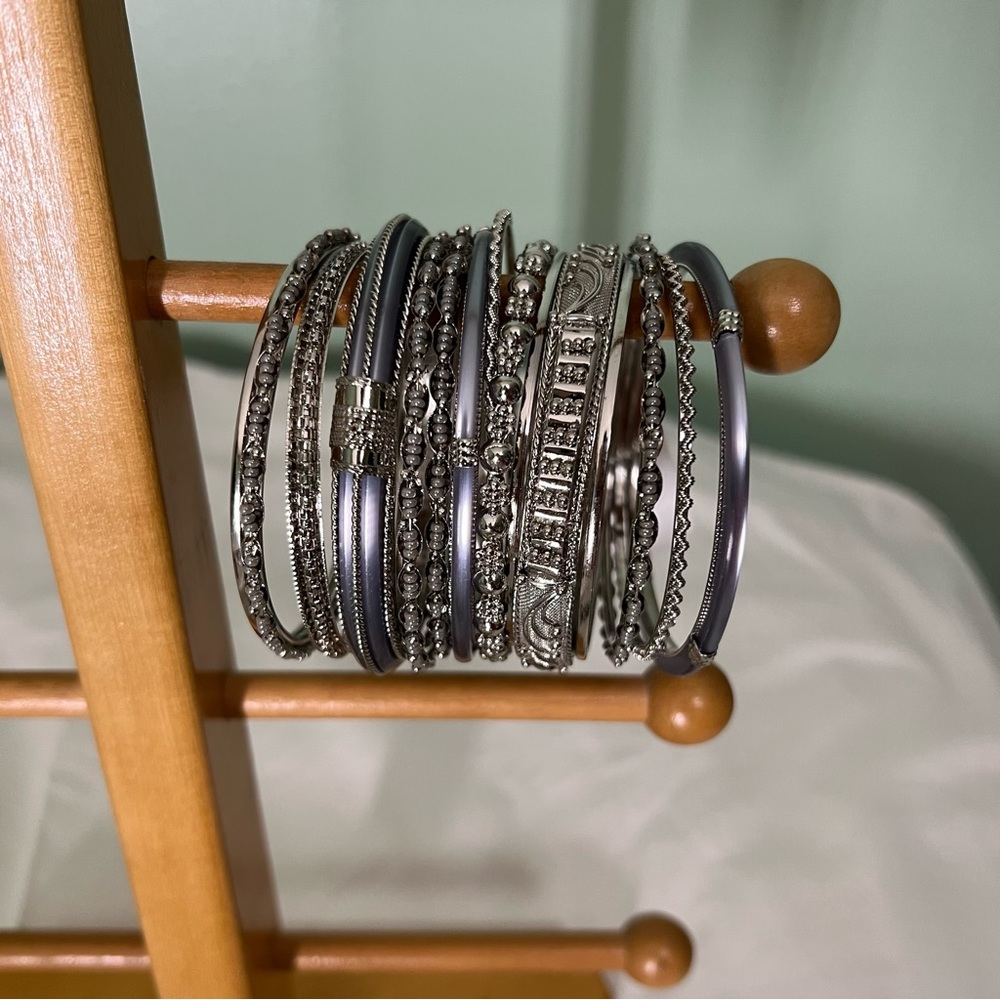 Bracelet set grey and silver